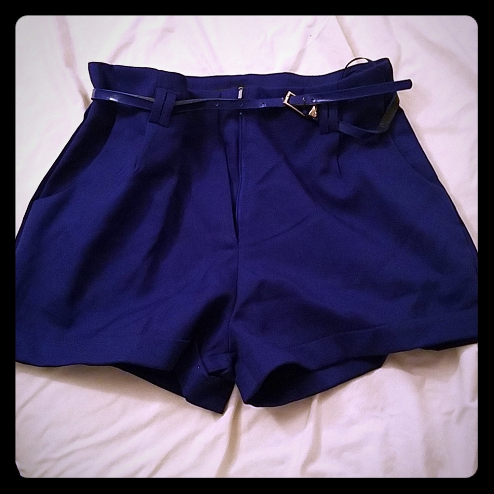 ~*BOGO*~ Missguided Blue Belted Shorts 4